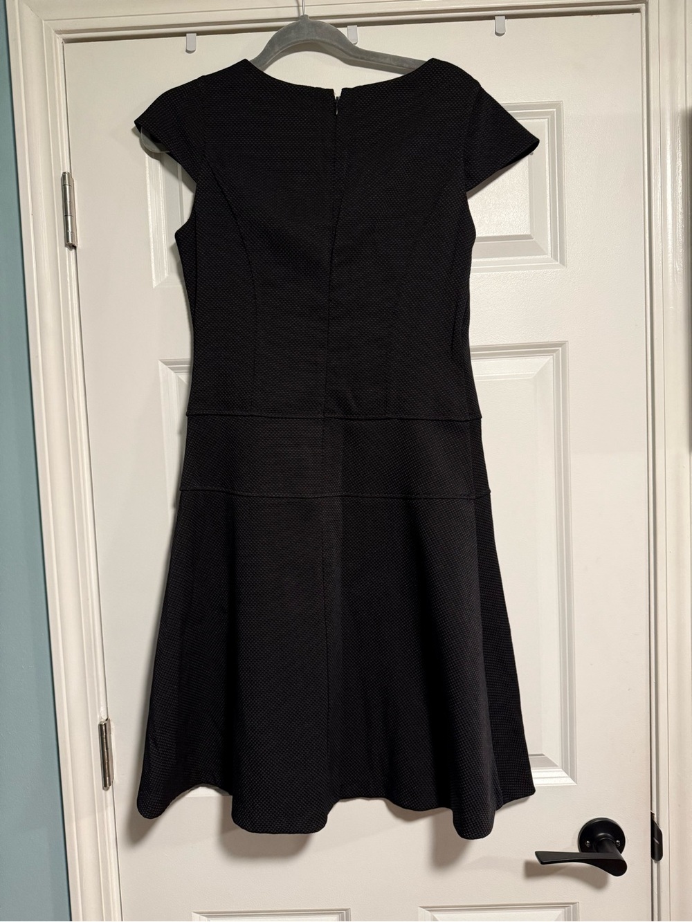 Lark & Ro Black Textured Fit-and-Flare Mini Dress